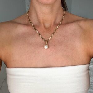 Vintage Vendome Gold & Pearl Pendant Necklace